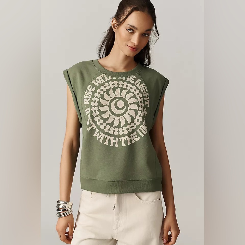 NWOT Real Fun, Wow! x Pilcro Rise with the Night Graphic Muscle Tee - Picture 3 of 6